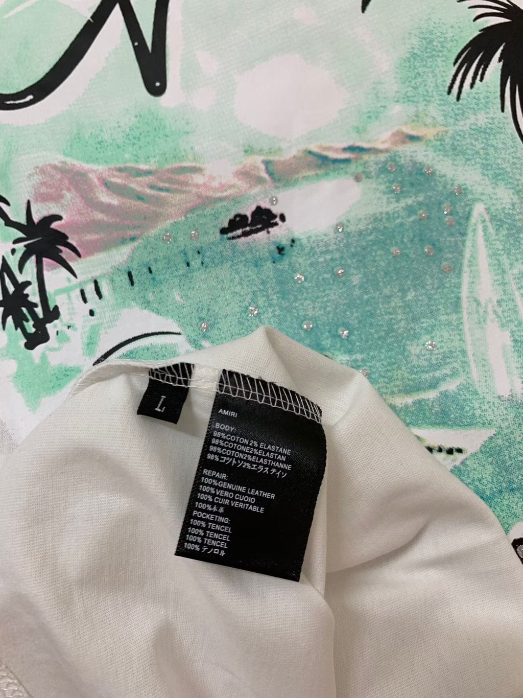 AMIRI Tropical Palm Tree Graphic T-Shirt ¡ª neck_label