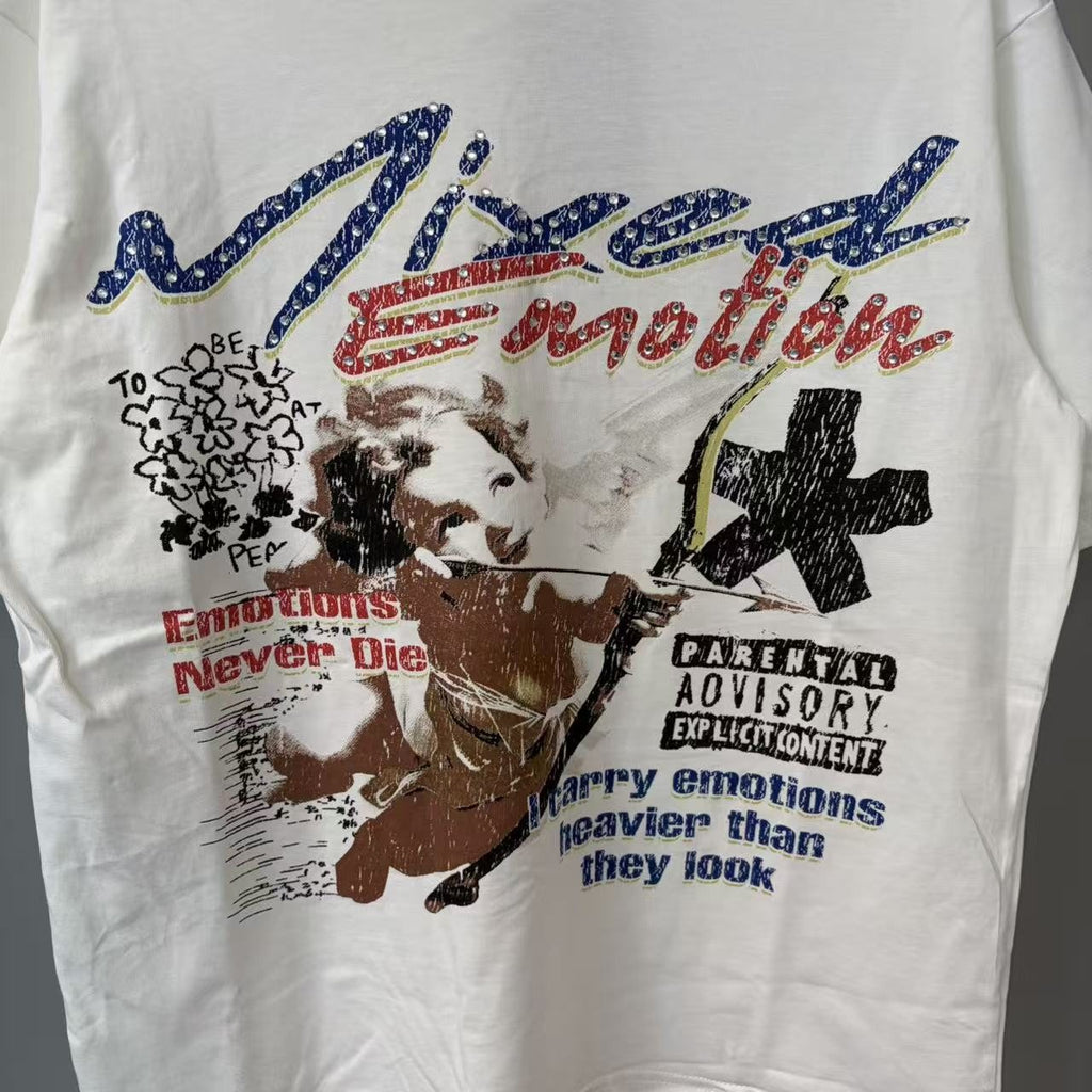 MIXED EMOTION Emotions Collage Graphic T-Shirt ¡ª detail