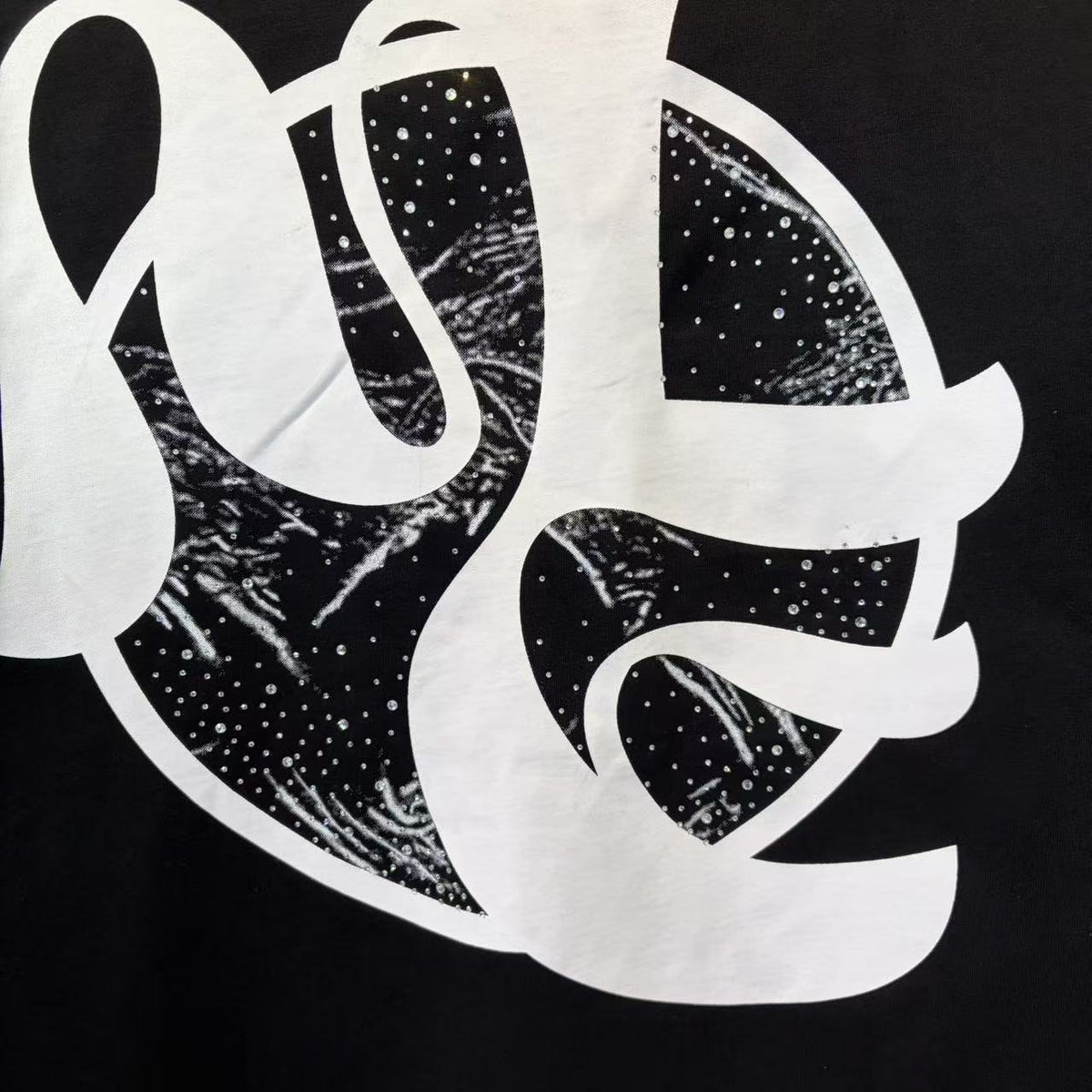 MIXED EMOTION Black Cherub Abstract Graphic T-Shirt ¡ª detail