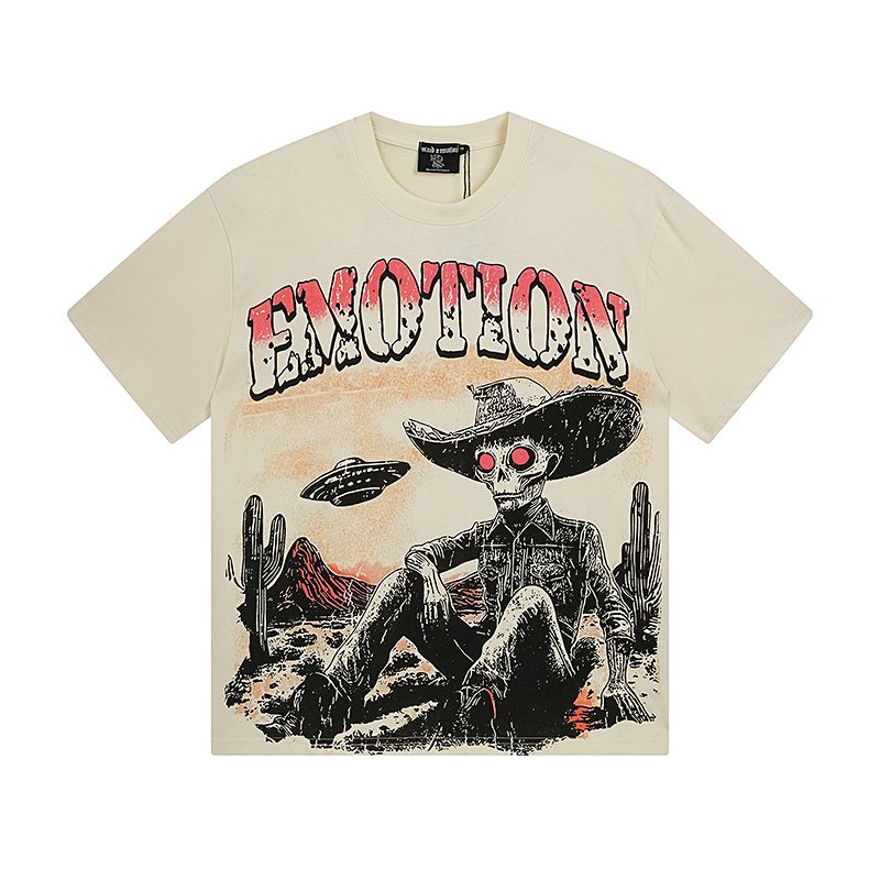 MIXED EMOTION Cowboy Graphic Short-Sleeve T-Shirt ¡ª front