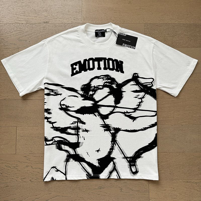 MIXED EMOTION Front-and-Back Graphic T-Shirt ¡ª front