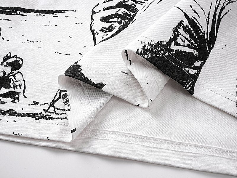 Mixed Emotions Alien Palm Tree Graphic T-Shirt ¡ª detail