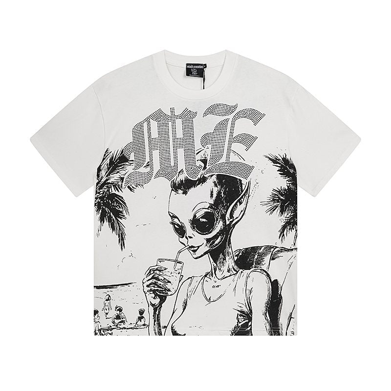Mixed Emotions Alien Palm Tree Graphic T-Shirt ¡ª hero
