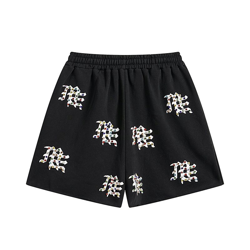 MIXED EMOTION Multicolor Rhinestone Graphic Shorts ¡ª back