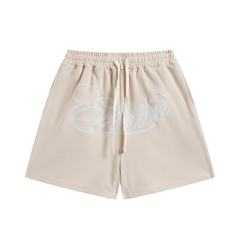 MIXED EMOTION Embroidered Drawstring Shorts ¡ª front