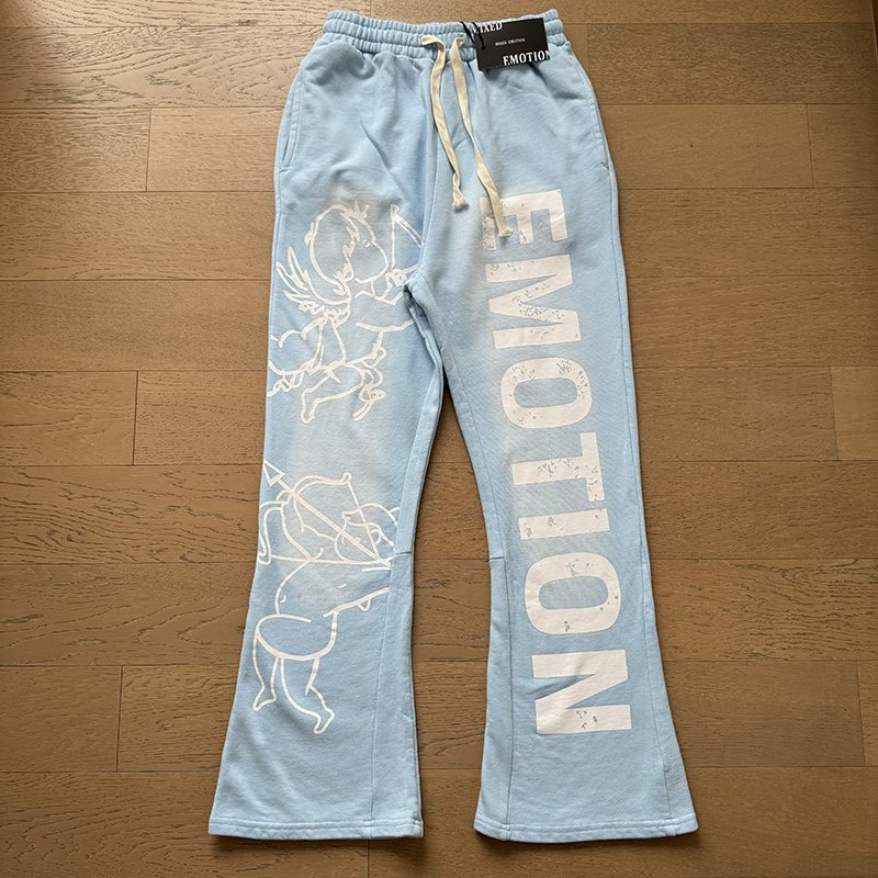 MIXED EMOTION Washed Graphic Flared Pants ¡ª front