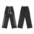 MIXED EMOTION Black Graphic Drawstring Pants ¡ª hero