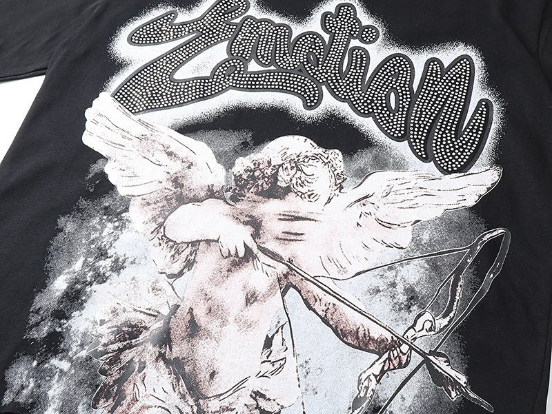 Mixed Emotion Angel Graphic Short-Sleeve T-Shirt ¡ª detail