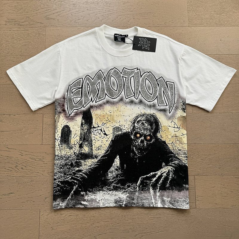 MIXED EMOTION White Graphic Short-Sleeve T-Shirt ¡ª front