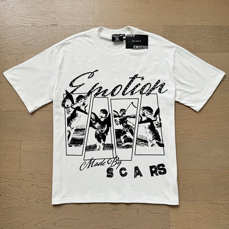 MIXED EMOTION Front-and-Back Graphic T-Shirt ¡ª front