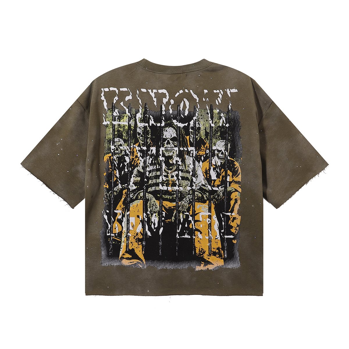 BKYS Revival No Discipline Rhinestone Skull Graphic Cropped T-Shirt ¡ª back