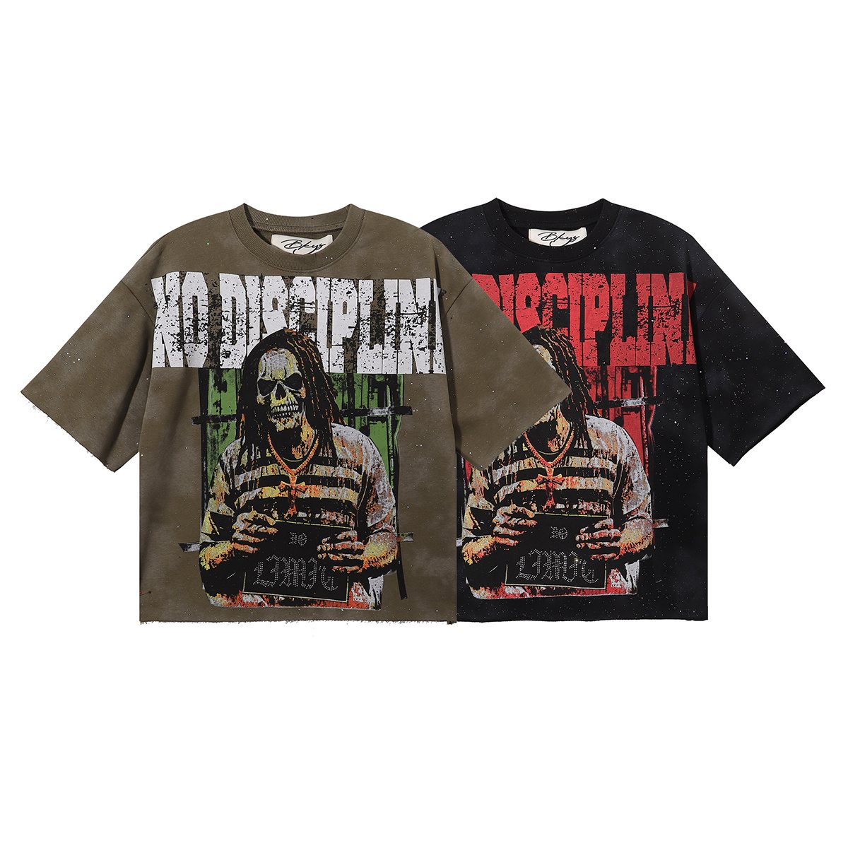 BKYS Revival No Discipline Rhinestone Skull Graphic Cropped T-Shirt ¡ª comparison