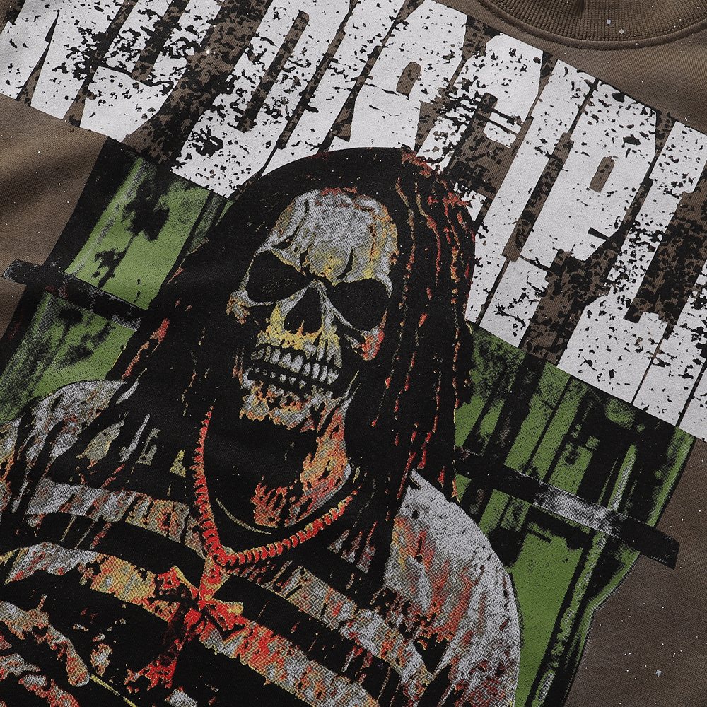 BKYS Revival No Discipline Rhinestone Skull Graphic Cropped T-Shirt ¡ª detail