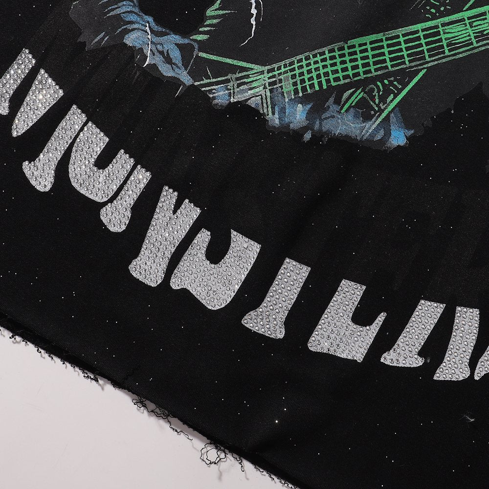 BKYS Revival No Discipline Rhinestone Graphic T-Shirt ¡ª detail