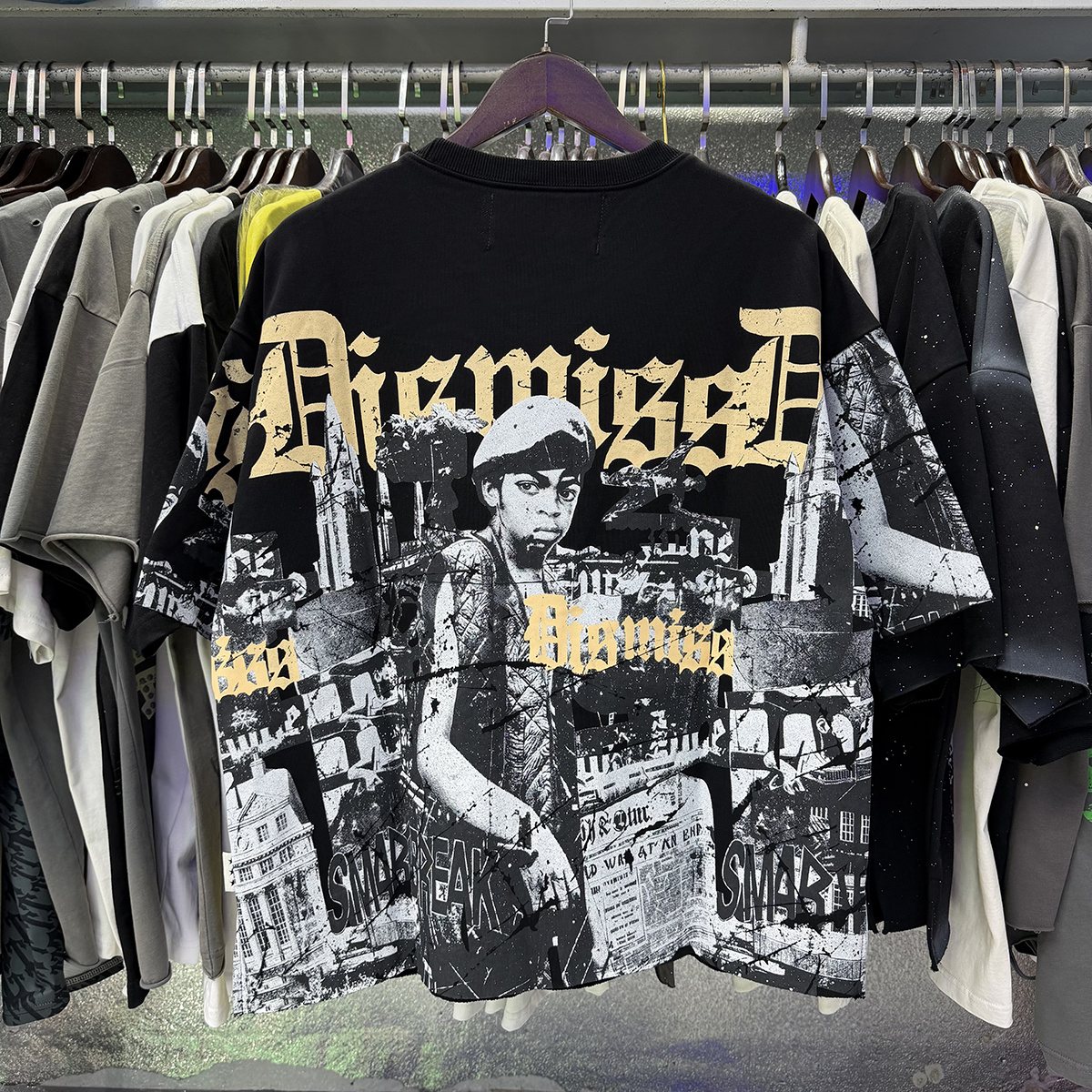 BKYS Revival Dismiss Photo-Collage Cropped T-Shirt ¡ª context