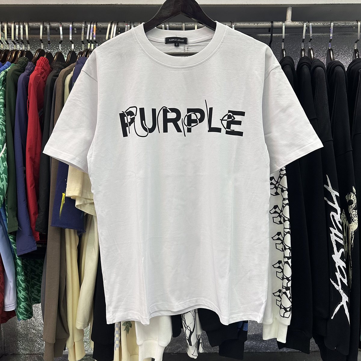Purple Brand Wordmark Graphic Short-Sleeve T-Shirt ¡ª context