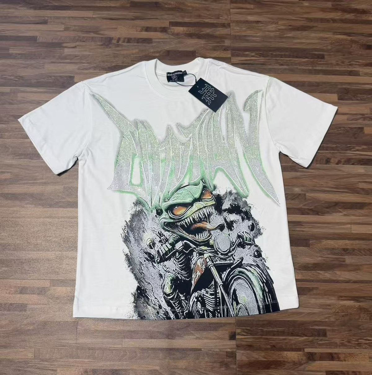 MIXED EMOTION Motorcycle Graffiti Graphic T-Shirt ¡ª front