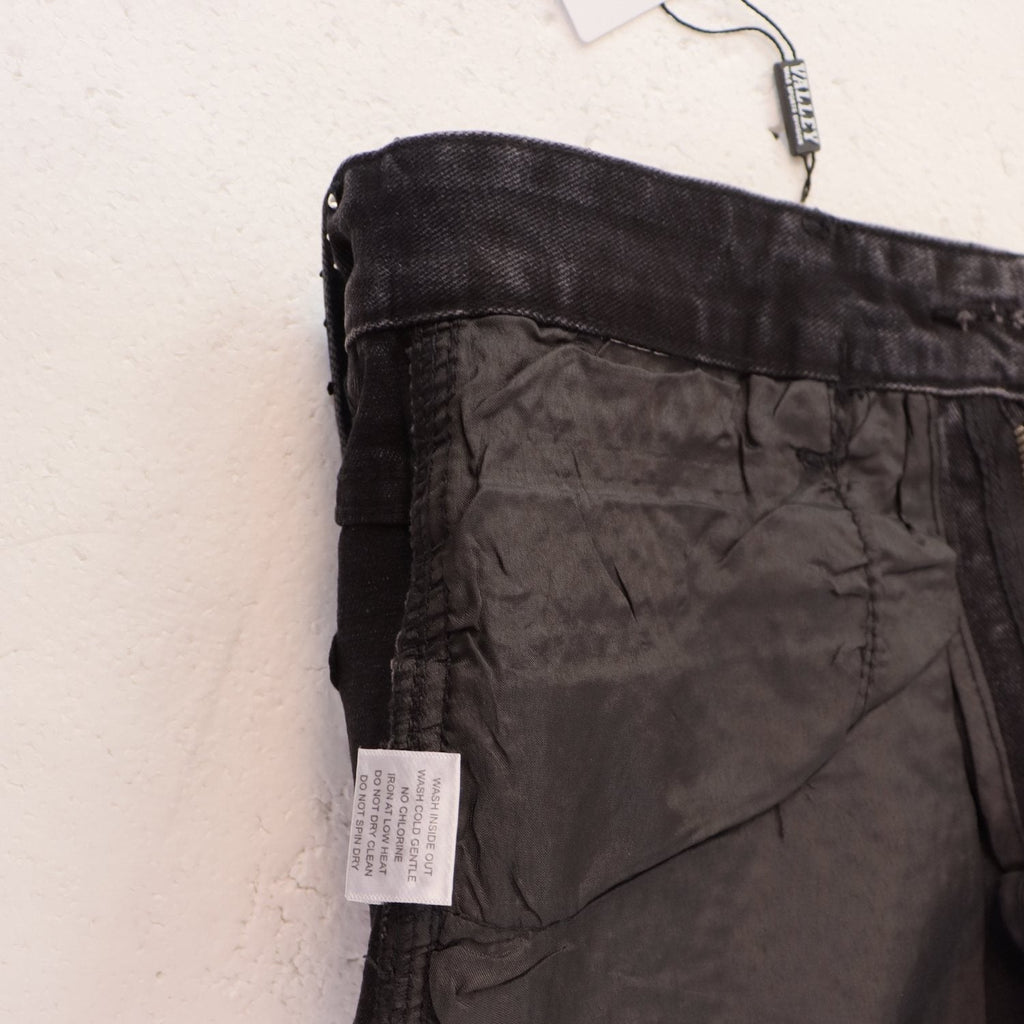VALE Pearl-Studded Washed Denim Shorts ¡ª detail