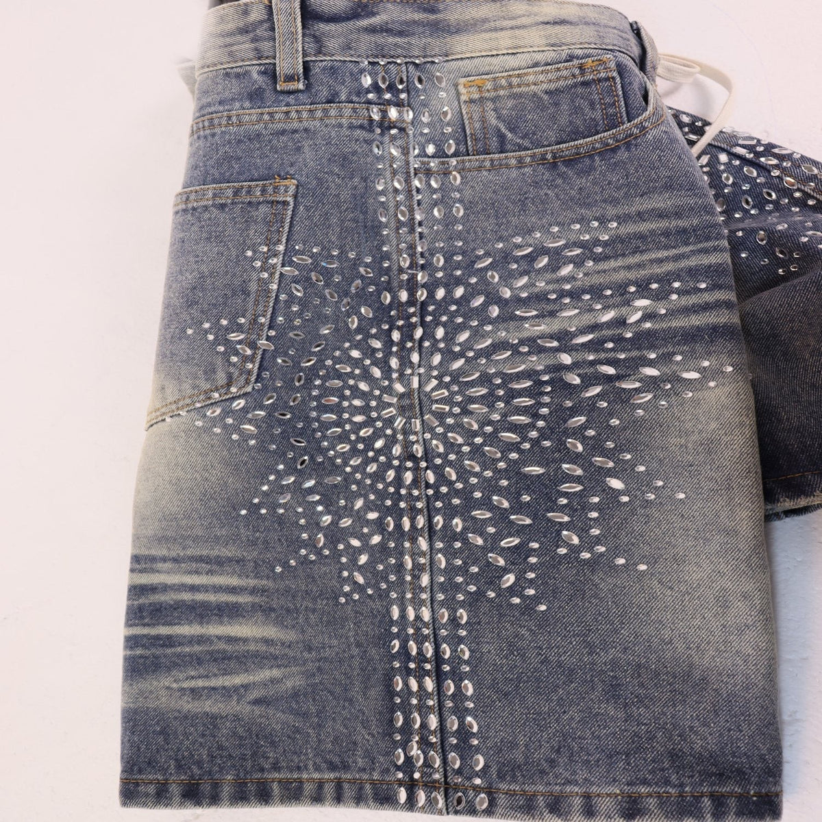 VALE SPORTS DIVISION Rhinestone Starburst Denim Shorts ¡ª back