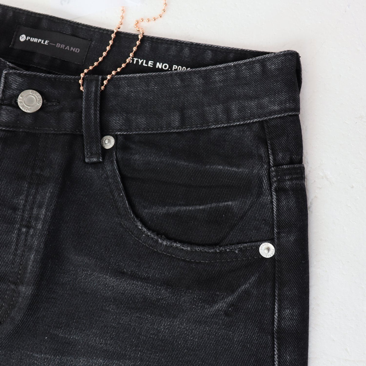 PURPLE Rhinestone Raw-Hem Denim Shorts ¡ª detail