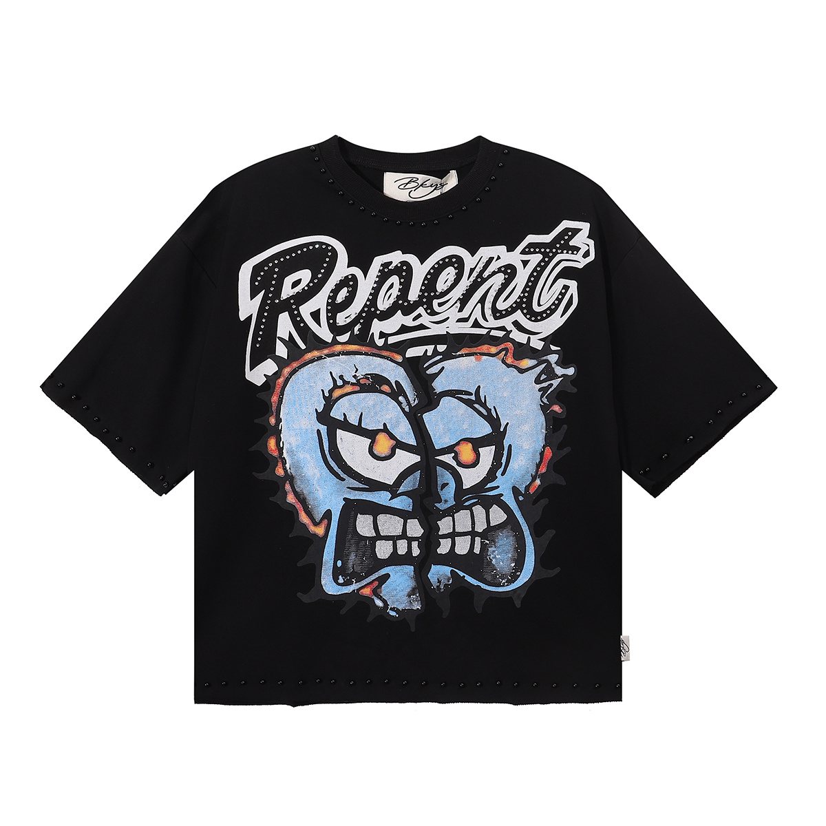 BKYS Revival Repent Skull Rhinestone Cropped T-Shirt ¡ª hero