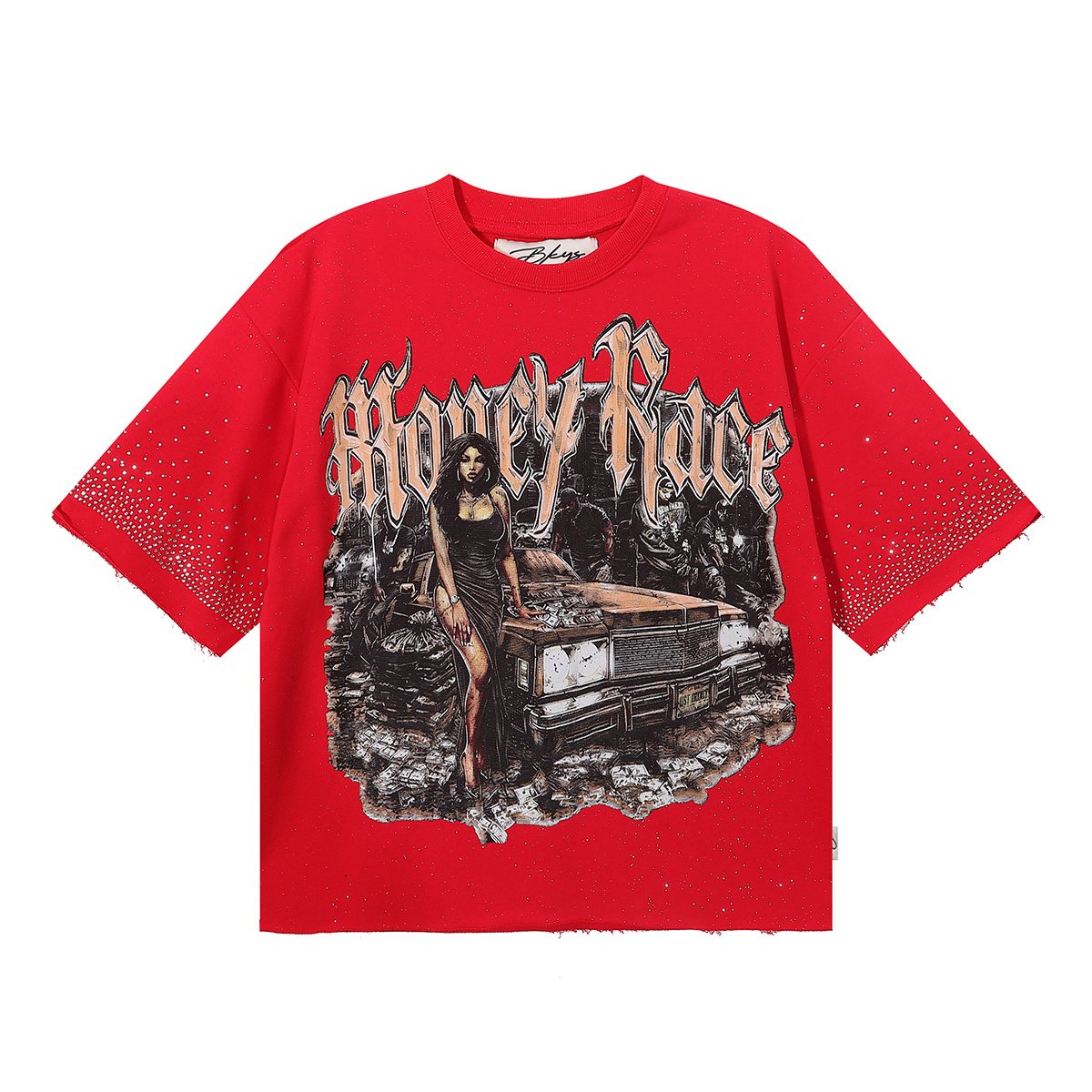 BKYS Revival Money Race Rhinestone Cropped Short-Sleeve T-Shirt ¡ª hero