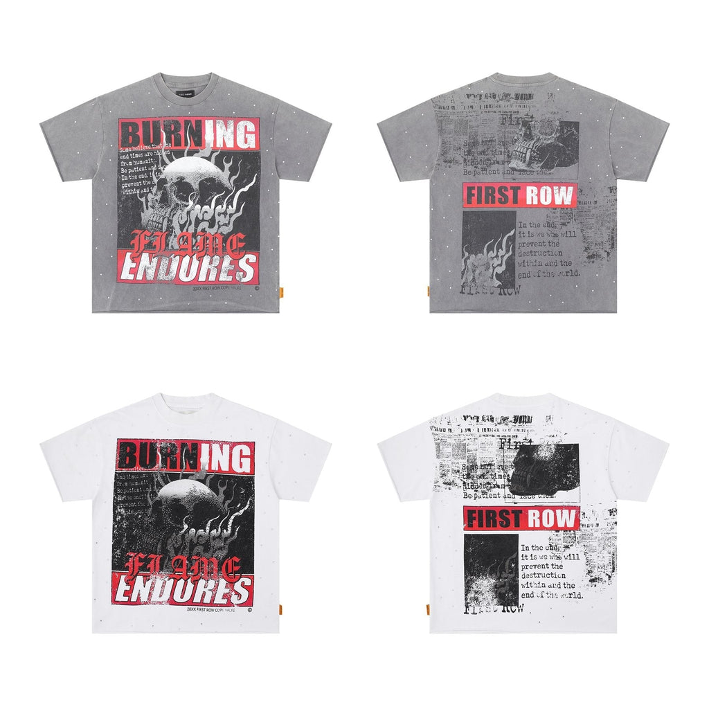 FIRST ROW Burning Flames Cropped Graphic T-Shirt ¡ª comparison