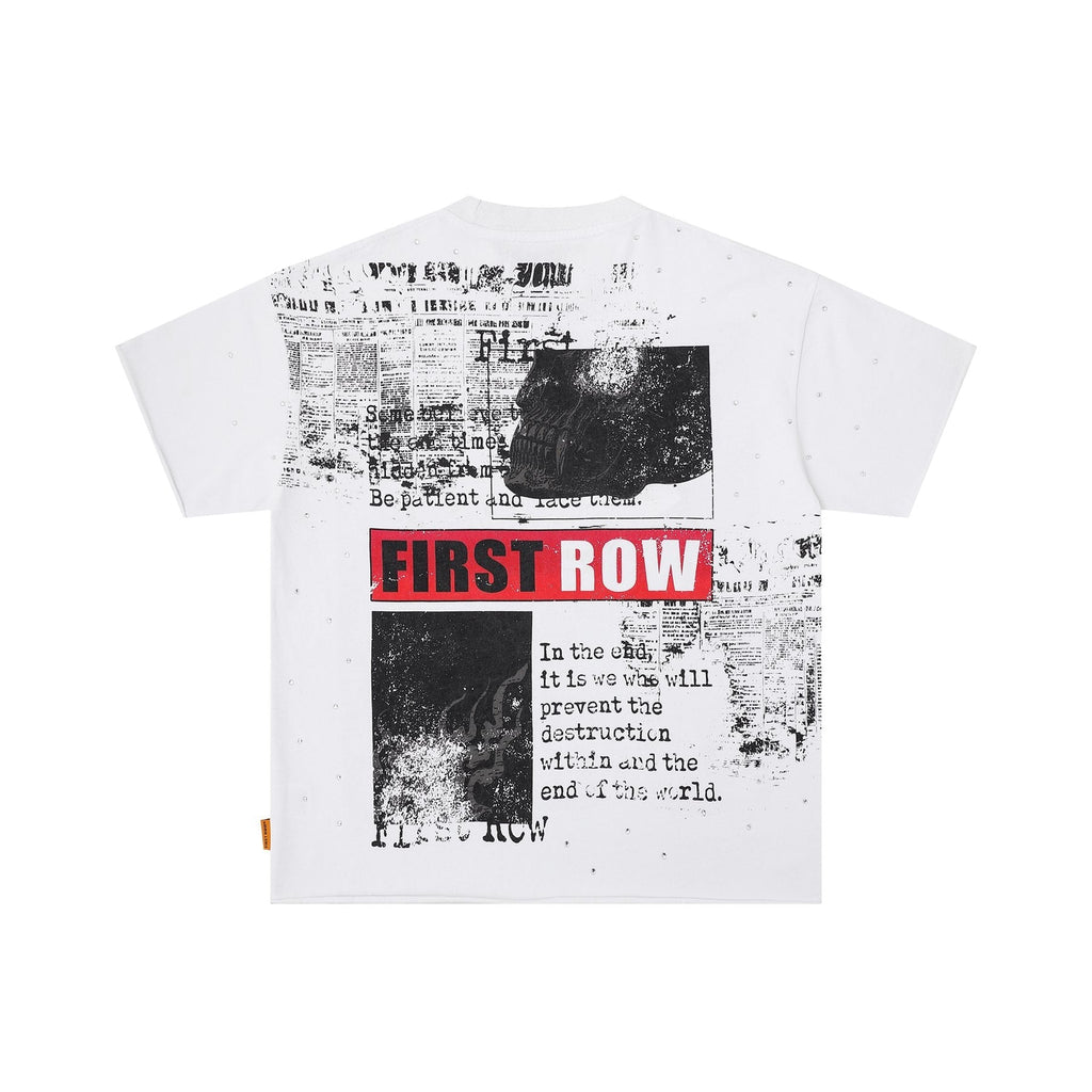 FIRST ROW Burning Flames Cropped Graphic T-Shirt ¡ª back