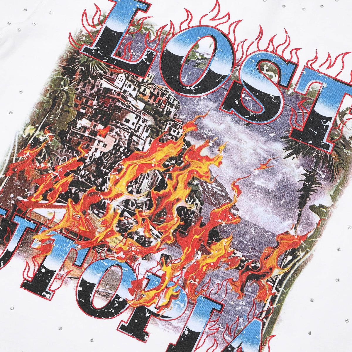 FIRST ROW Lost Utopia Burning Flame T-Shirt ¡ª detail