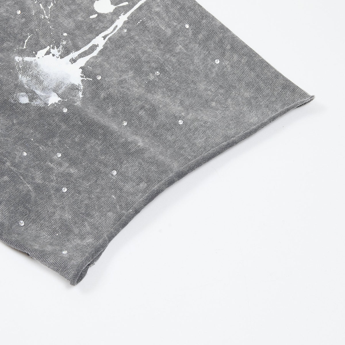 FIRST ROW Washed Grey Front & Back Graphic T-Shirt ¡ª detail
