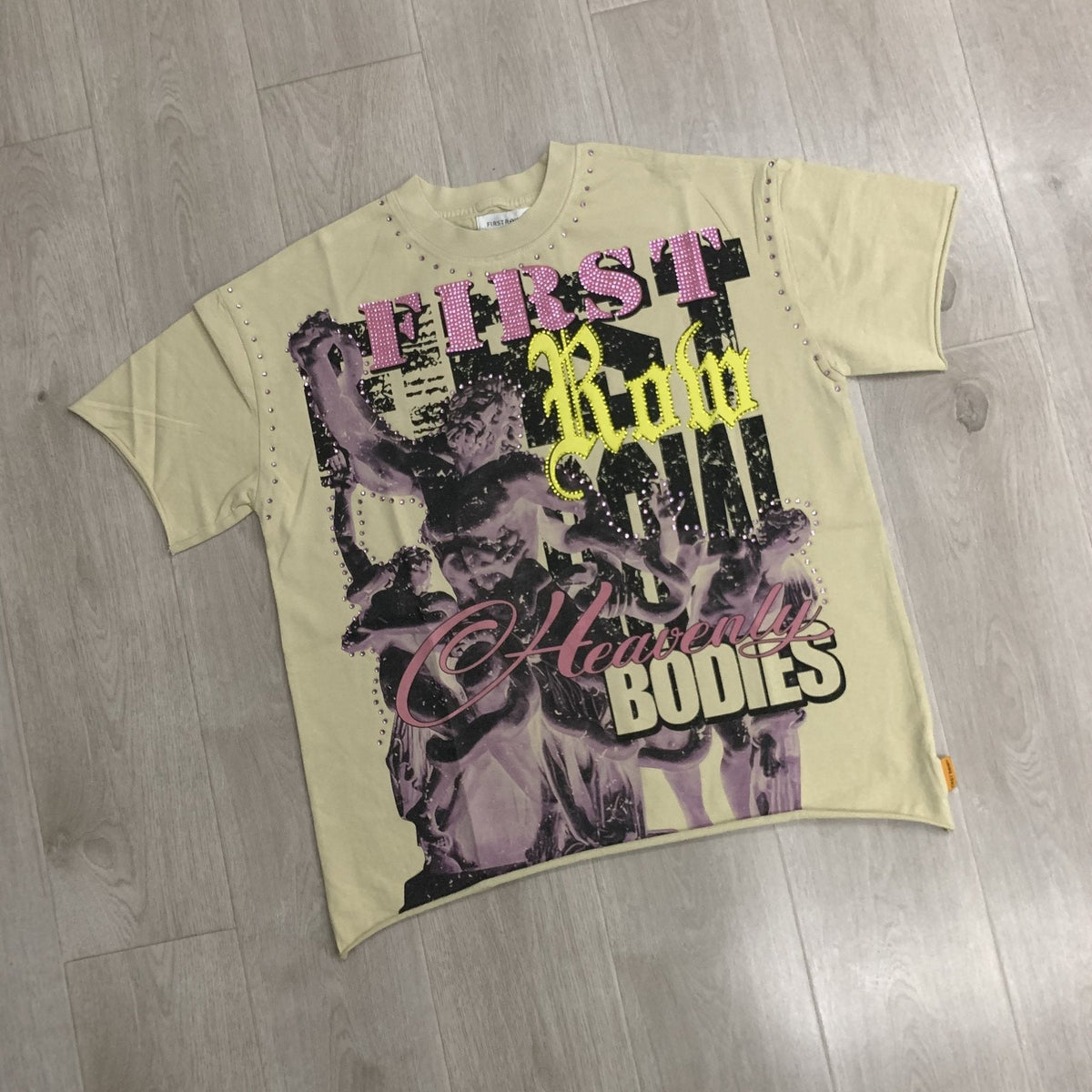 FIRST ROW Heavenly Bodies Rhinestone Crop T-Shirt ¡ª front