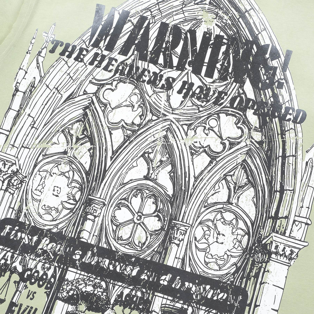 FIRST ROW Breaking News Warning From Heaven Cropped T-Shirt ¡ª detail