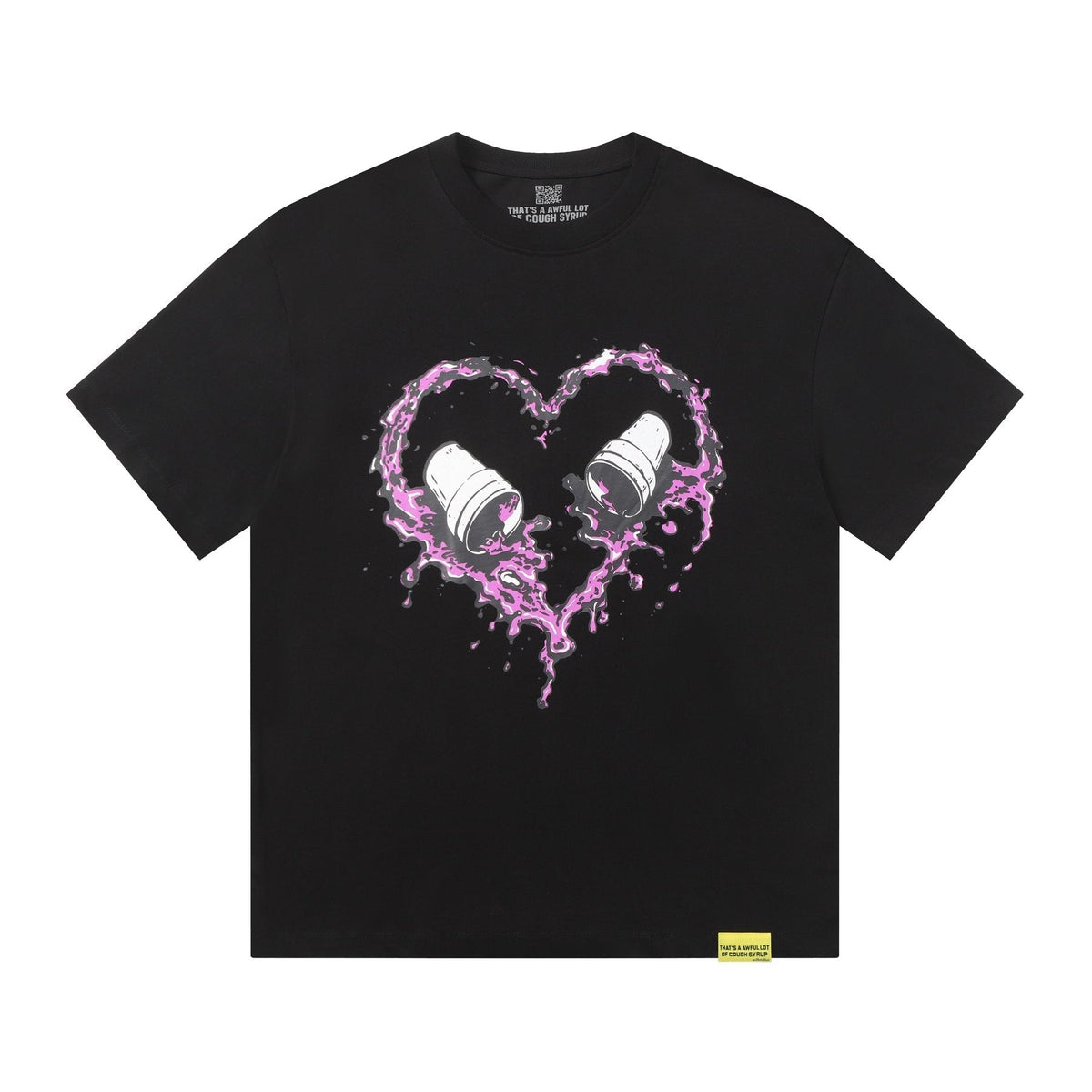 THAT'S A AWFUL LOT OF COUGH SYRUP Purple Front and Back Graphic T-Shirt ¡ª front