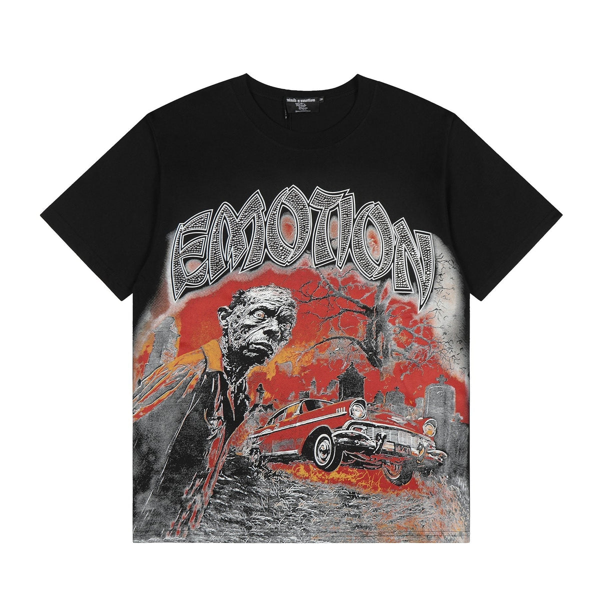 MIXED EMOTION Front-and-Back Graphic Short-Sleeve T-Shirt ¡ª front
