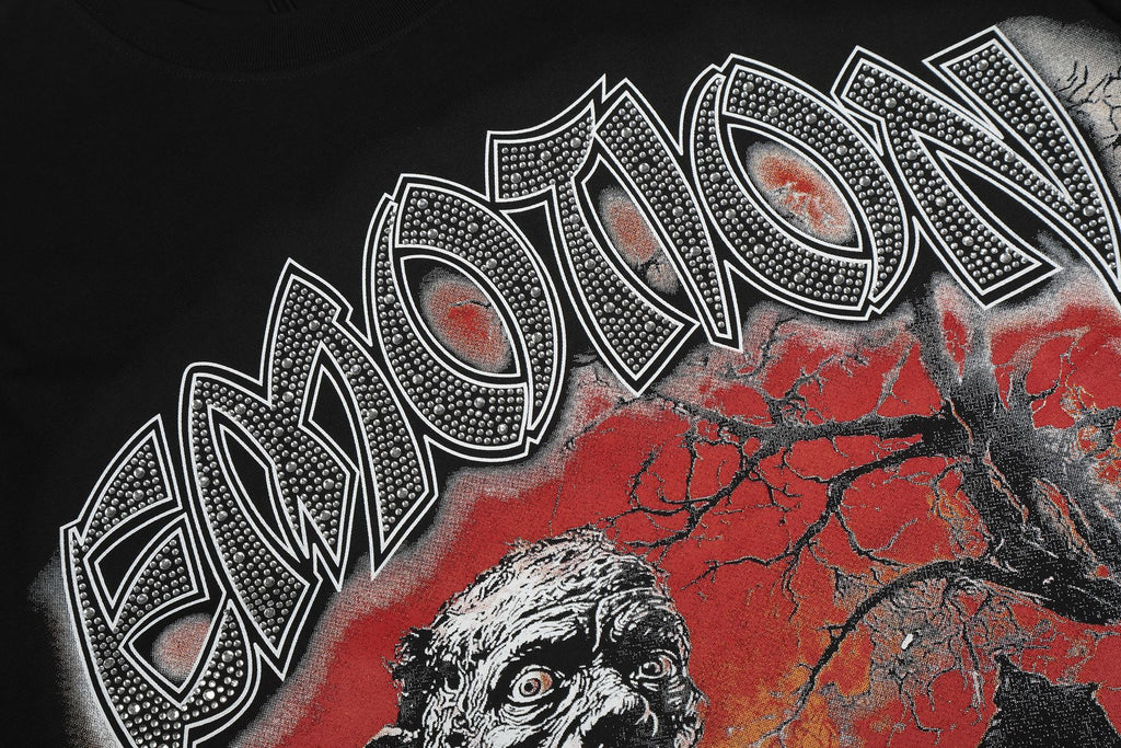 MIXED EMOTION Front-and-Back Graphic Short-Sleeve T-Shirt ¡ª detail