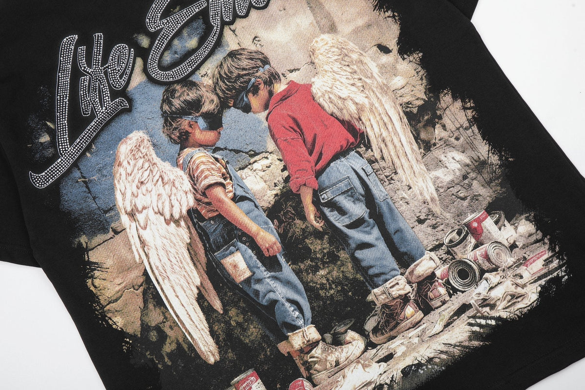 MIXED EMOTION Angel Graphic Short-Sleeve T-Shirt ¡ª detail