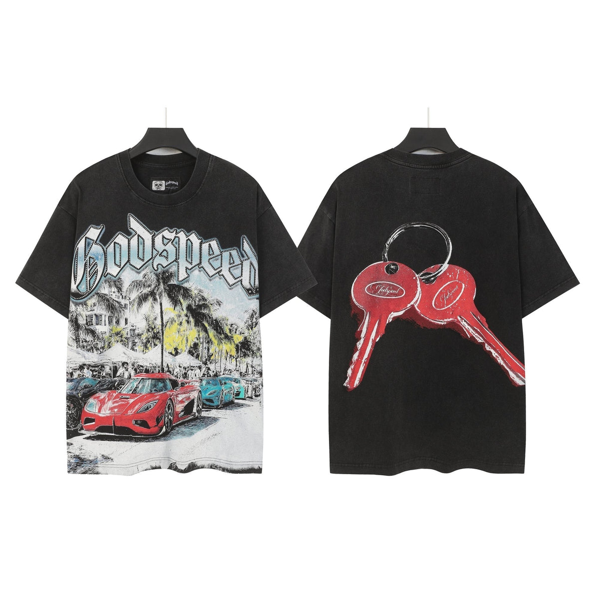 Godspeed Washed Black Rock Graphic T-Shirt ¡ª hero