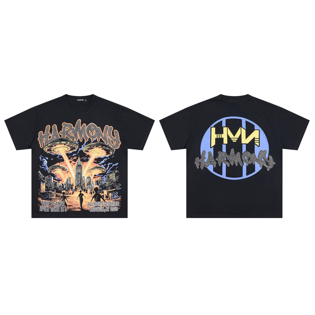 HARMONY UFO City Rhinestone Graphic T-Shirt ¡ª hero