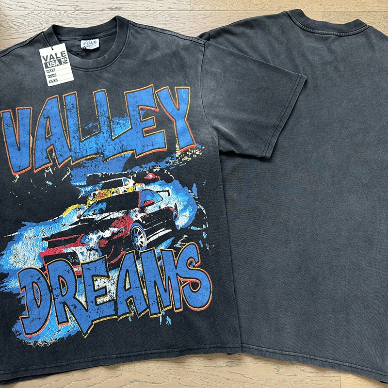 VALE USA Washed Black Car Graphic T-Shirt ¡ª context