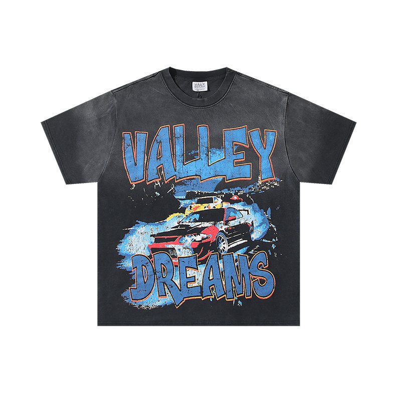VALE USA Washed Black Car Graphic T-Shirt ¡ª hero