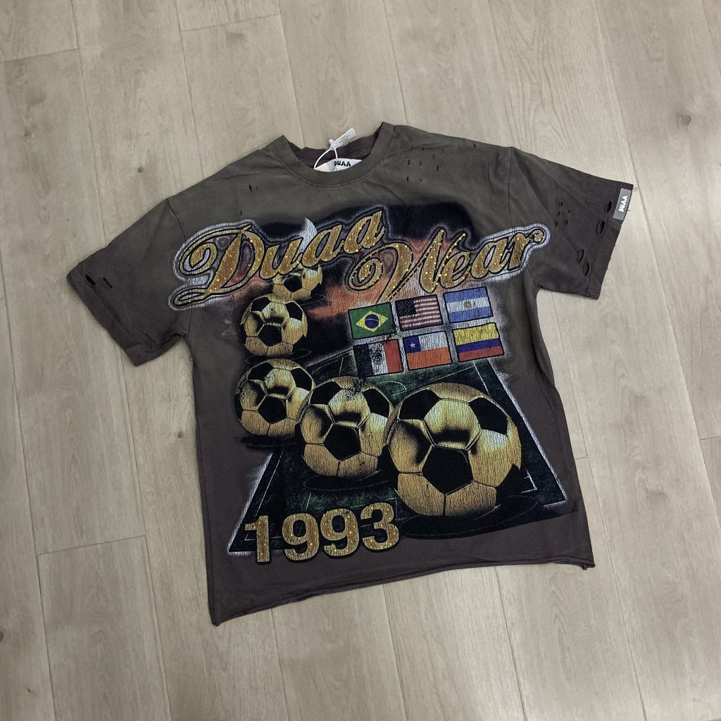 DUAA WC 93 Soccer Flag Distressed Graphic T-Shirt ¡ª front