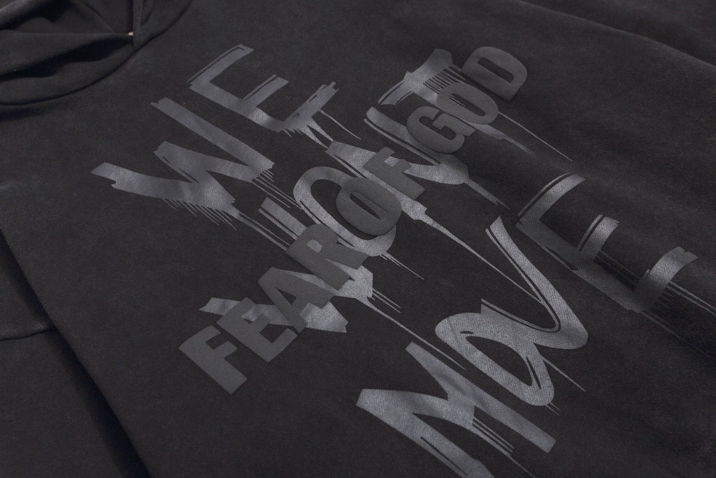 Fear of God Washed Black Side-Pocket Graphic Hoodie ¡ª detail