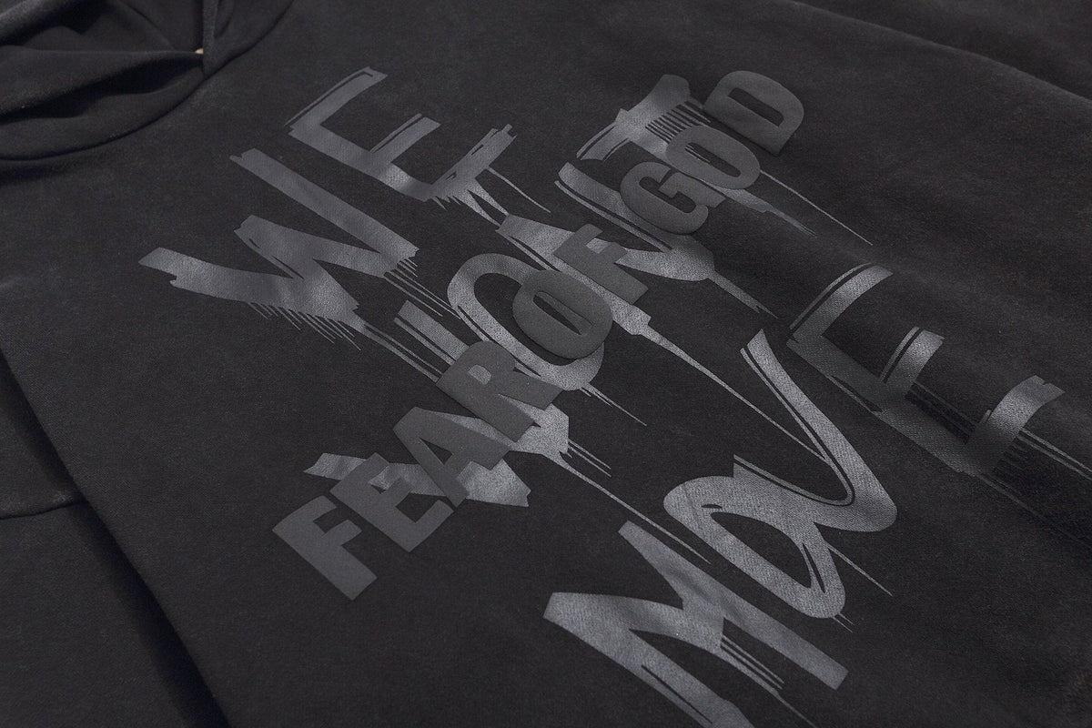 Fear of God Washed Black Side-Pocket Graphic Hoodie ¡ª detail