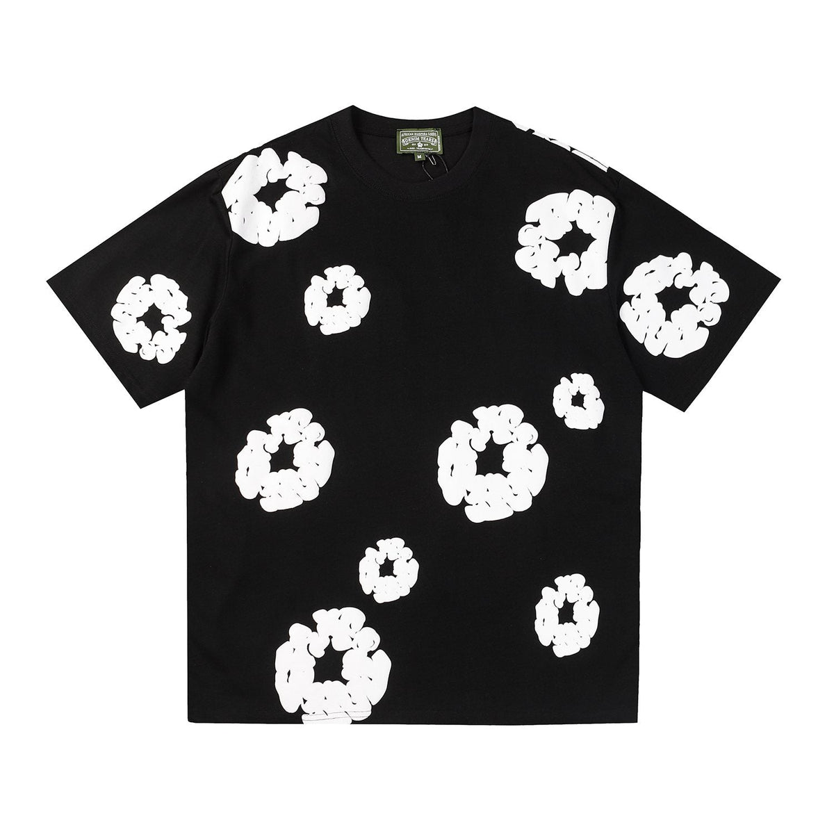 DENIM TEARS All-Over White Flower Print T-Shirt ¡ª front