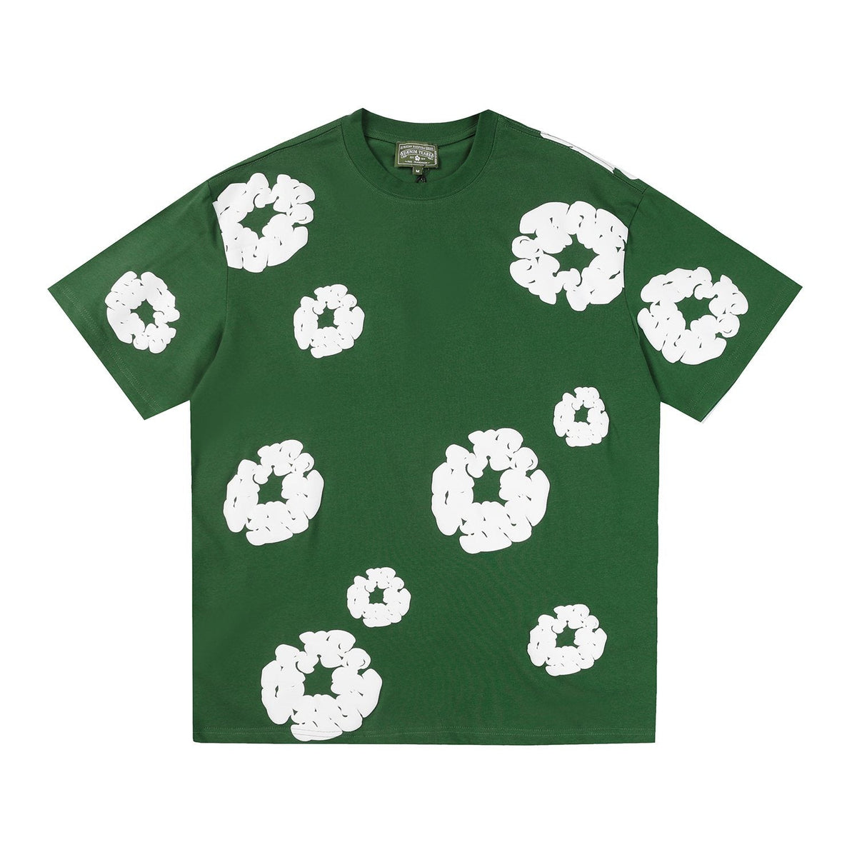 DENIM TEARS All-Over White Flower Print T-Shirt ¡ª front