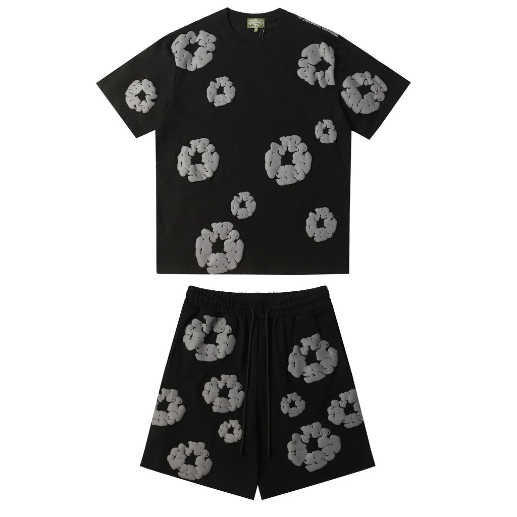 DENIM TEARS Floral Cloud Print Short-Sleeve Set ¡ª front