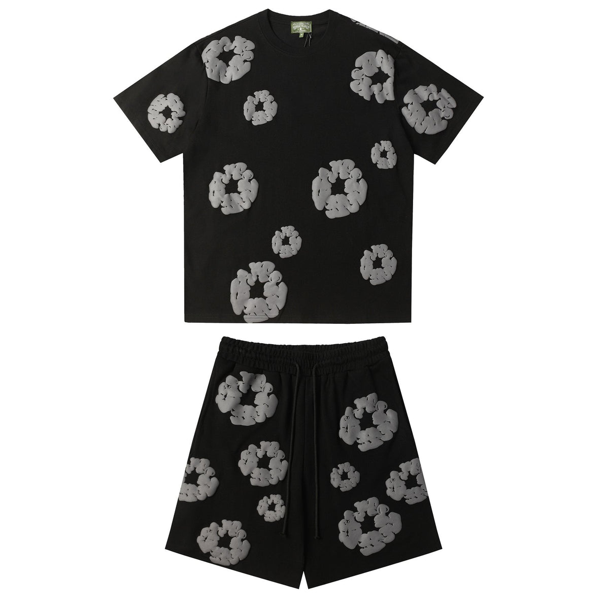 DENIM TEARS Floral Cloud Print Short-Sleeve Set ¡ª front