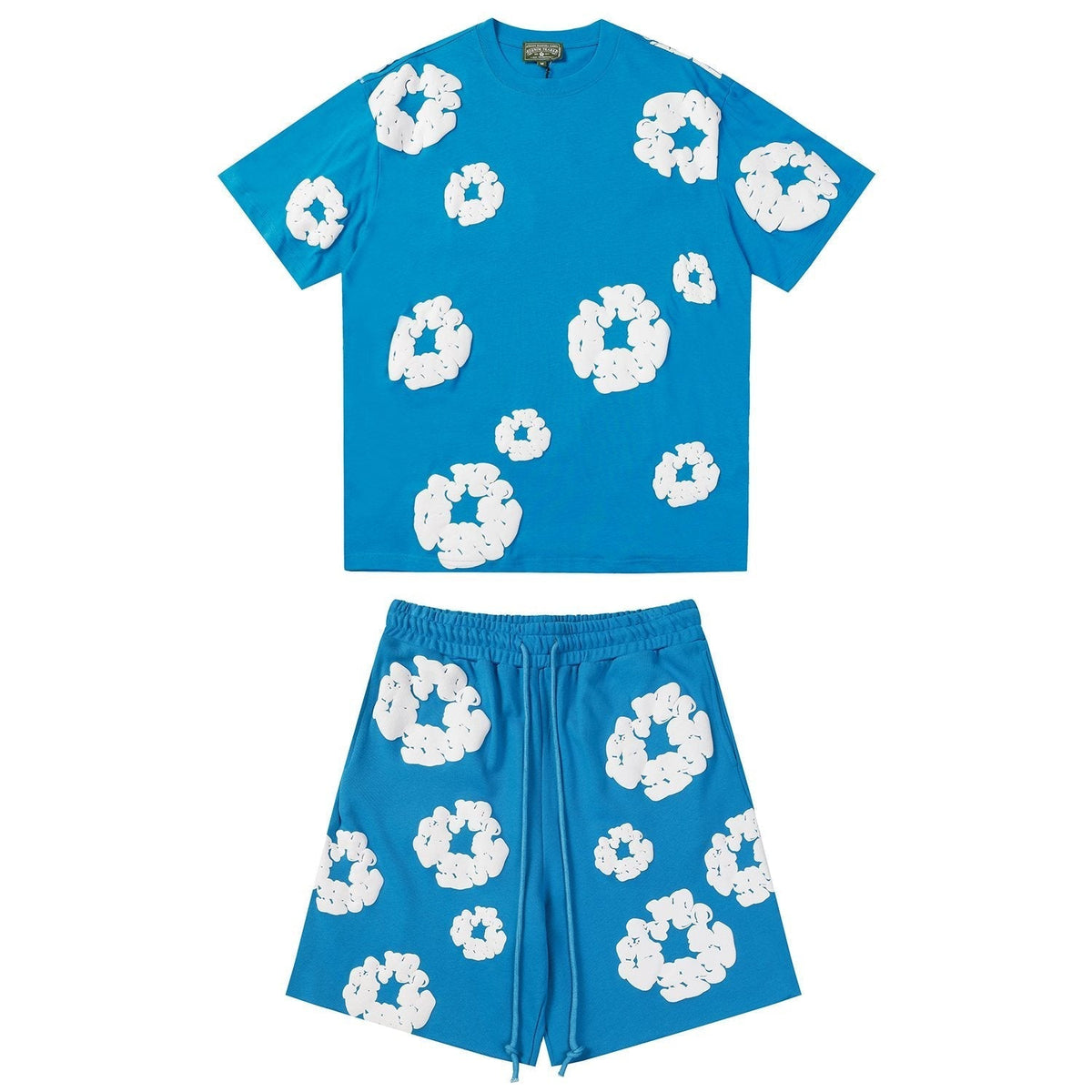 DENIM TEARS Floral Cloud Print Short-Sleeve Set ¡ª front