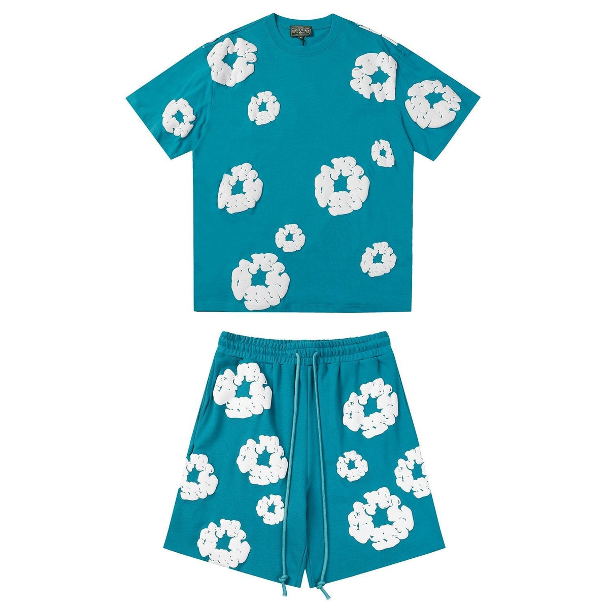 DENIM TEARS Floral Cloud Print Short-Sleeve Set ¡ª front