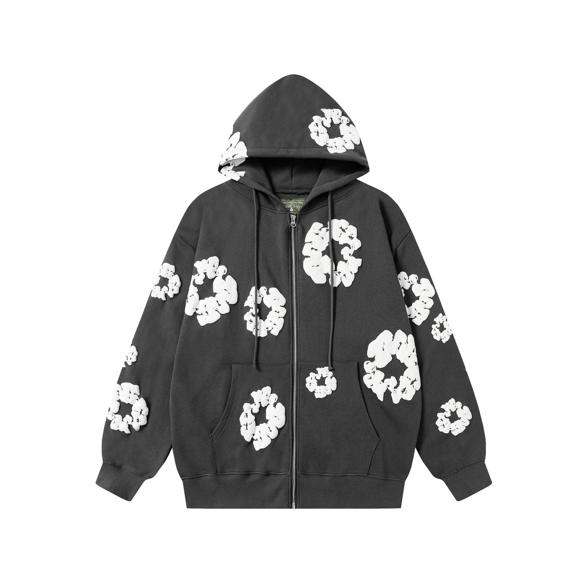 DENIM TEARS Floral Zip Hoodie ¡ª front